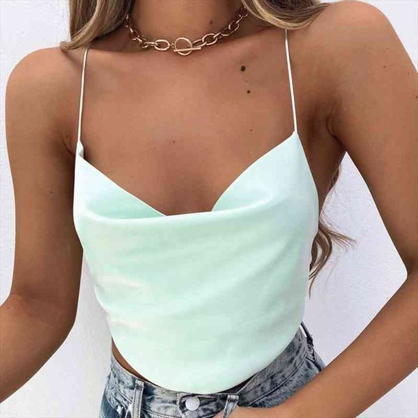 chic women satin backless lace-up summer sleeveless spaghetti strap crop for club party streetwear outfit, White
chic women satin backless lace-up summer sleeveless spaghetti strap crop for club party streetwear outfit, White