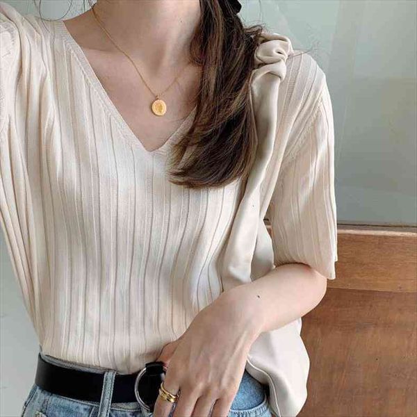 woman chandails summer ice womens sweater silk loose v neck short sleeve sun protection women, White;black
woman chandails summer ice womens sweater silk loose v neck short sleeve sun protection women, White;black