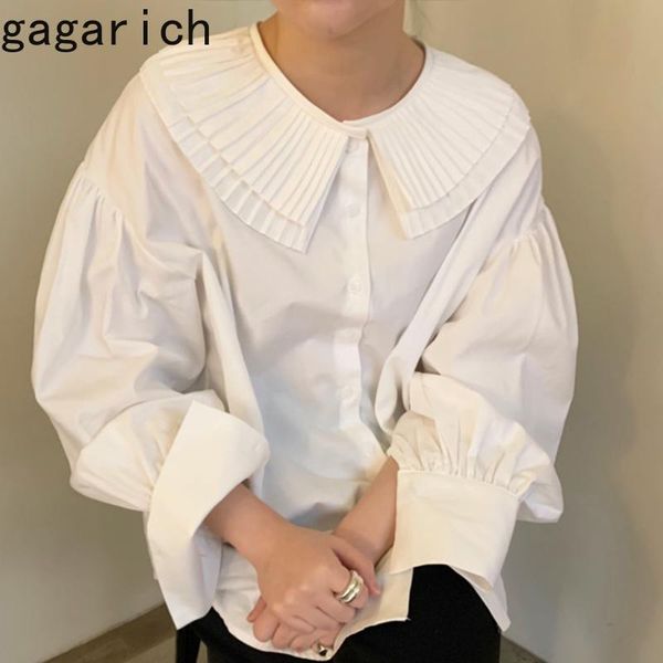 women's blouses & shirts gagarich white blouse women korean chic simple doll collar pleated design single breasted loose lantern sleeve
women's blouses & shirts gagarich white blouse women korean chic simple doll collar pleated design single breasted loose lantern sleeve