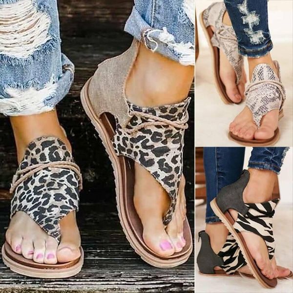 women t-strap thong animal print sandals holiday back zip flats ankle shoes, Black
women t-strap thong animal print sandals holiday back zip flats ankle shoes, Black