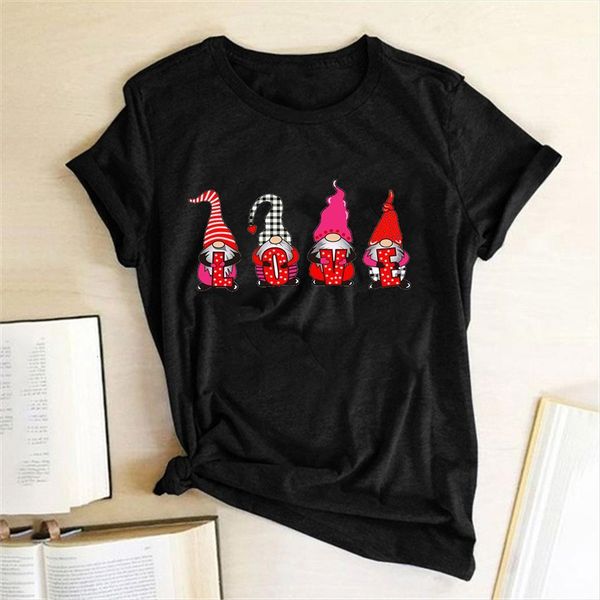 funny gnome printed love womens short sleeve kawaii tees femme o neck cute woman roupas feminina, White
funny gnome printed love womens short sleeve kawaii tees femme o neck cute woman roupas feminina, White