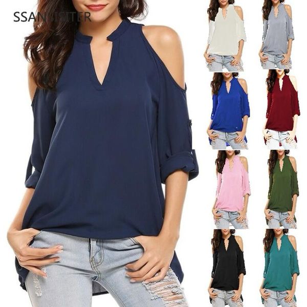 s-8xl women blouse 2021 summer long sleeve solid off shoulder chiffon blouses female casual v-neck shirts plus size women's, White
s-8xl women blouse 2021 summer long sleeve solid off shoulder chiffon blouses female casual v-neck shirts plus size women's, White