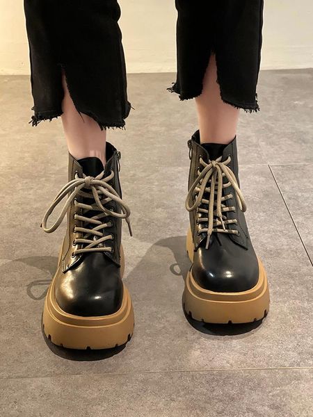 boots women's ankle 2021 winter fashion women shoes round toe lace up platform for woman casual, Black
boots women's ankle 2021 winter fashion women shoes round toe lace up platform for woman casual, Black