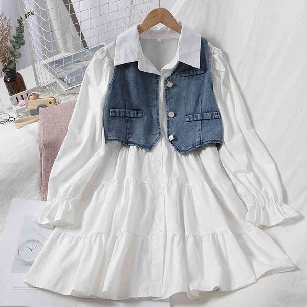 ezgaga two piece set women turn-down collar elegant dress fashion v-neck denim vest solid loose casual waistcoat 2 piece outfits 210430, Black;gray
ezgaga two piece set women turn-down collar elegant dress fashion v-neck denim vest solid loose casual waistcoat 2 piece outfits 210430, Black;gray