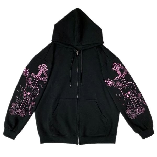 retro black y2k punk skull print zipper ribbon hoodie super spicy ladies oversized jacket 90s streetwear sweatshirt 210813
retro black y2k punk skull print zipper ribbon hoodie super spicy ladies oversized jacket 90s streetwear sweatshirt 210813