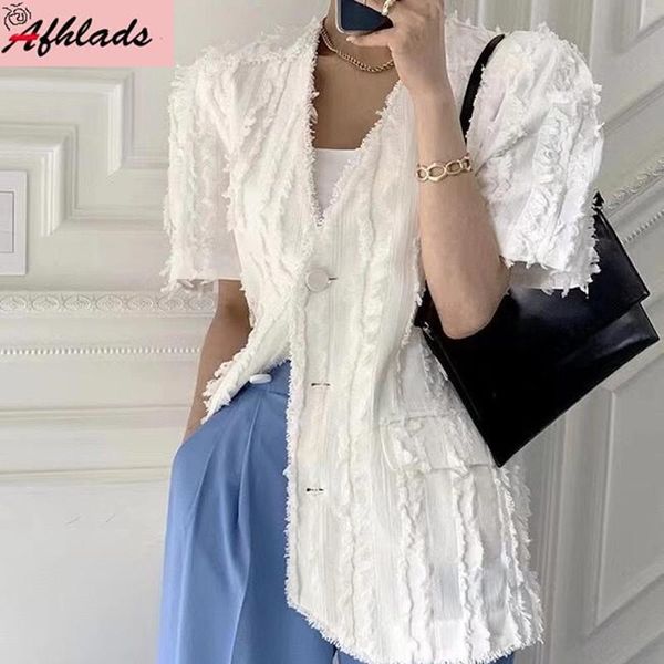 women's jackets office lady v-neck clothing 2021 summer korean tassel stitching casual short sleeve cardigan outerwear, Black;brown
women's jackets office lady v-neck clothing 2021 summer korean tassel stitching casual short sleeve cardigan outerwear, Black;brown