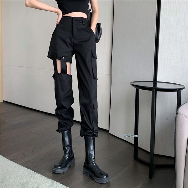 women's pants & capris hip hop high waist cargo women joggers street style trousers buckle track hollow out asymmetrical pantalon, Black;white
women's pants & capris hip hop high waist cargo women joggers street style trousers buckle track hollow out asymmetrical pantalon, Black;white