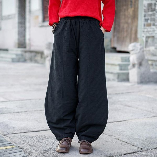 retro all match solid womens capris color full wide leg winter loose comfortable 6 women thick warm pant, Black;white
retro all match solid womens capris color full wide leg winter loose comfortable 6 women thick warm pant, Black;white