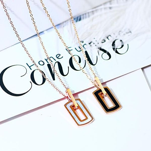 pendant necklaces yun ruo arrival rose gold color fashion black white shell lucky necklace titanium steel jewelry woman gift not fade, Silver
pendant necklaces yun ruo arrival rose gold color fashion black white shell lucky necklace titanium steel jewelry woman gift not fade, Silver