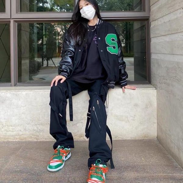 european and american street women pant style bandage multi pocket straight overalls mens womens flared pants casual, Black
european and american street women pant style bandage multi pocket straight overalls mens womens flared pants casual, Black