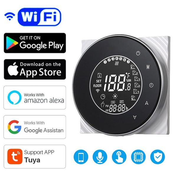 smart home control wifi&hand thermostat temperature controller lcd display water/electric floor heating water/gas boiler works with alexa
smart home control wifi&hand thermostat temperature controller lcd display water/electric floor heating water/gas boiler works with alexa