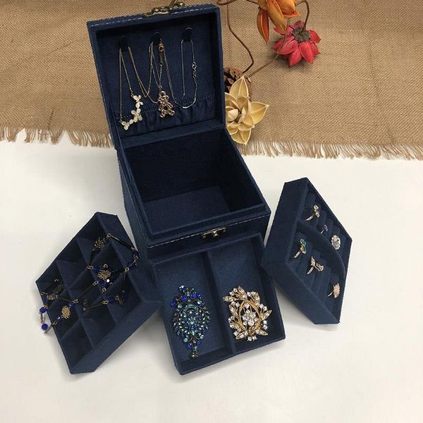 3-layer jewelry box organizer holder portable travel earrings necklace ornaments storage case boxes & bins
3-layer jewelry box organizer holder portable travel earrings necklace ornaments storage case boxes & bins