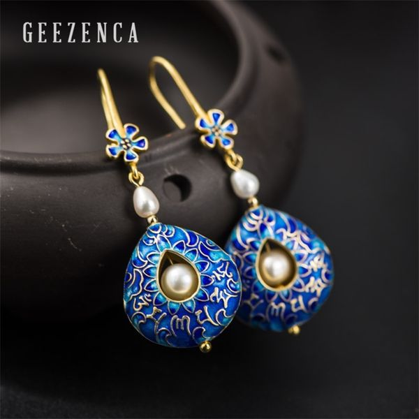 925 sterling silver handmade freshwater pearl buddhist scriptures cloisonne craft drop earrings vintage dangle earring for women 210317
925 sterling silver handmade freshwater pearl buddhist scriptures cloisonne craft drop earrings vintage dangle earring for women 210317