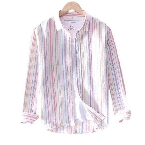 men's casual shirts striped long sleeve shirt for men cotton linen spring summer turn-down collar male vintage clothing, White;black
men's casual shirts striped long sleeve shirt for men cotton linen spring summer turn-down collar male vintage clothing, White;black