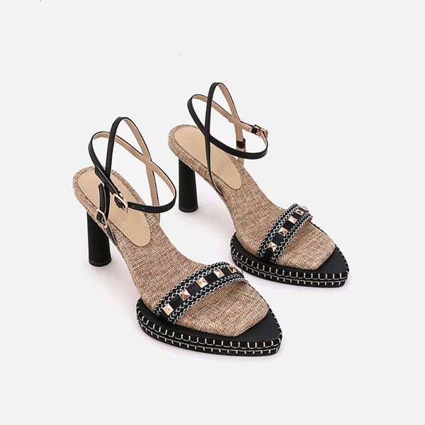 sandals womans new modern round heels mules genuine leather party rivet pumps platform super high lady footwear 9, Black
sandals womans new modern round heels mules genuine leather party rivet pumps platform super high lady footwear 9, Black