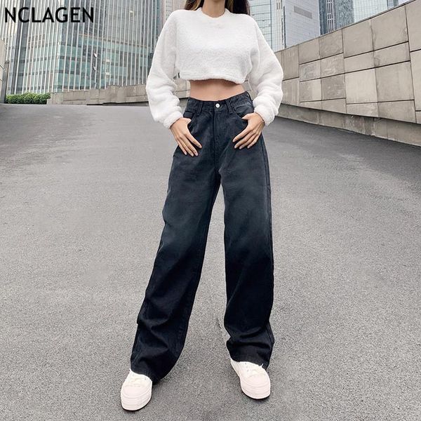 vintage full length women's jeans fade gradient color high waist denim pants 2021 streetwear plus size boyfriend, Blue
vintage full length women's jeans fade gradient color high waist denim pants 2021 streetwear plus size boyfriend, Blue