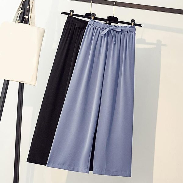 trousers for women fashion plus size spring/summer 2021 korean version of pure color loose casual ice silk ladies wide leg pants women', Black;white
trousers for women fashion plus size spring/summer 2021 korean version of pure color loose casual ice silk ladies wide leg pants women', Black;white