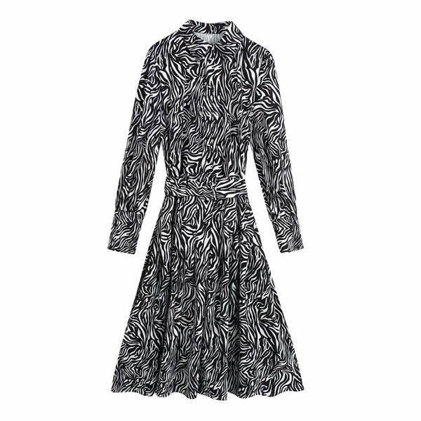 autumn women dress black white striped sashes long sleeve turn-down collar mid-calf female fashion casual clothes 210517, Black;gray
autumn women dress black white striped sashes long sleeve turn-down collar mid-calf female fashion casual clothes 210517, Black;gray