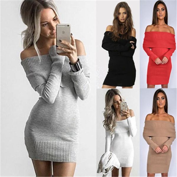 women's sweaters autumn winter off-shoulder sweater dress slim skirt knitted women pull femme hiver clothes truien dames, White;black
women's sweaters autumn winter off-shoulder sweater dress slim skirt knitted women pull femme hiver clothes truien dames, White;black