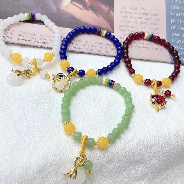 national style imitation garnet jade bracelet and tian baiyu bracelet, Golden;silver
national style imitation garnet jade bracelet and tian baiyu bracelet, Golden;silver