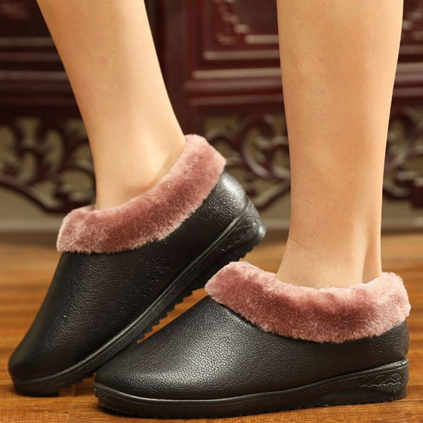 womans winter slippers casual shallow non-slip slip on cozy flat slippers woman pvc pu leather ladies waterproof slippers, Black
womans winter slippers casual shallow non-slip slip on cozy flat slippers woman pvc pu leather ladies waterproof slippers, Black