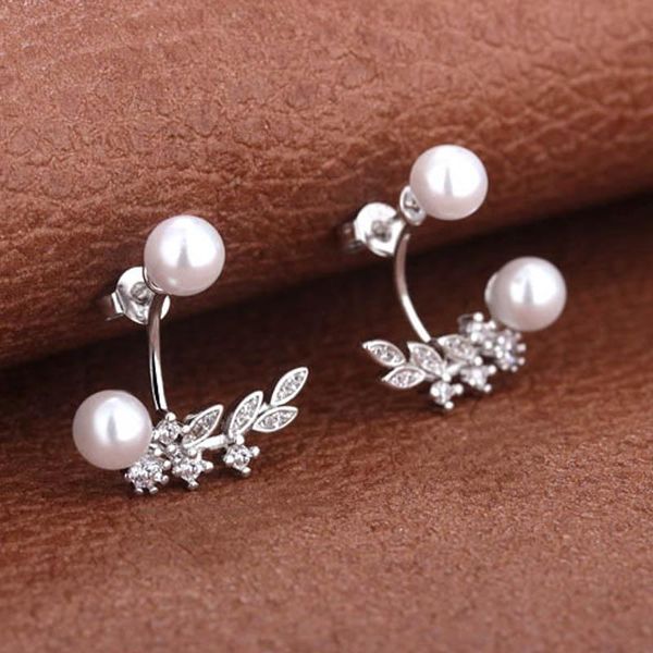 stud fashion net red crystal pearl leaves hanging invisible female earrings ear jewelry gifts for girl or woman, Golden;silver
stud fashion net red crystal pearl leaves hanging invisible female earrings ear jewelry gifts for girl or woman, Golden;silver