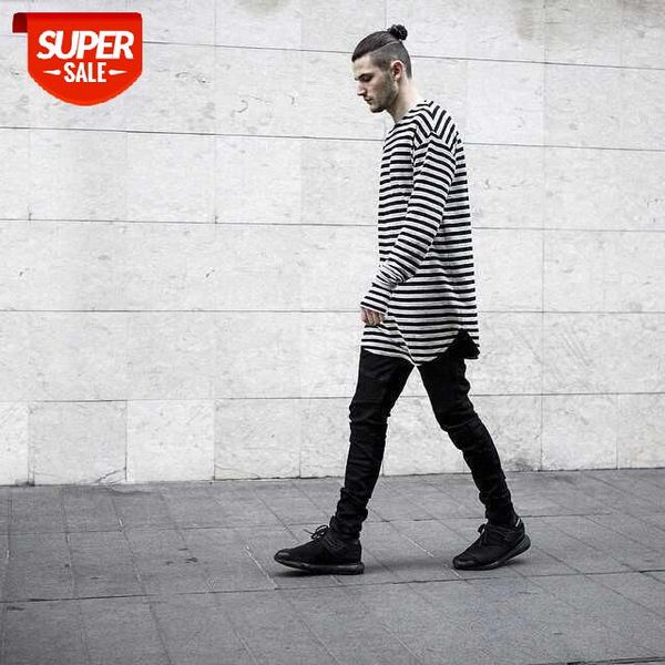 comfortable cotton striped round neck and long hem arc bottoming shirt men's long-sleeved t-shirt #yq9h, White;black
comfortable cotton striped round neck and long hem arc bottoming shirt men's long-sleeved t-shirt #yq9h, White;black