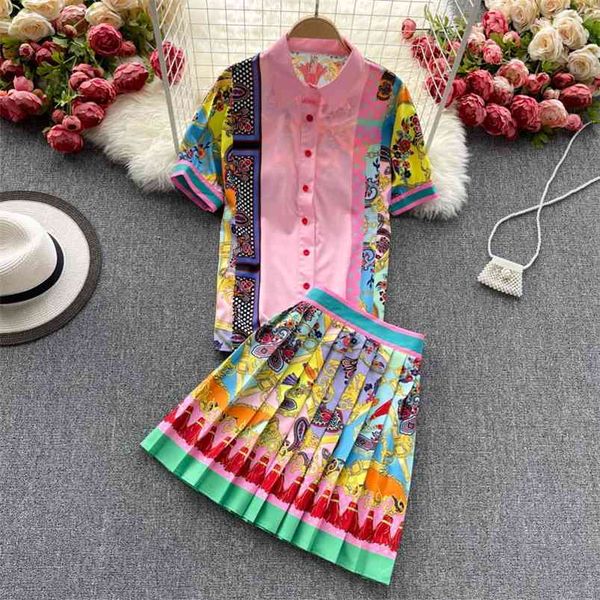 women's short-sleeved shirt with color matching printing fashionable all-match age-reducing pleated skirt two-piece suit gk803 210507, White
women's short-sleeved shirt with color matching printing fashionable all-match age-reducing pleated skirt two-piece suit gk803 210507, White