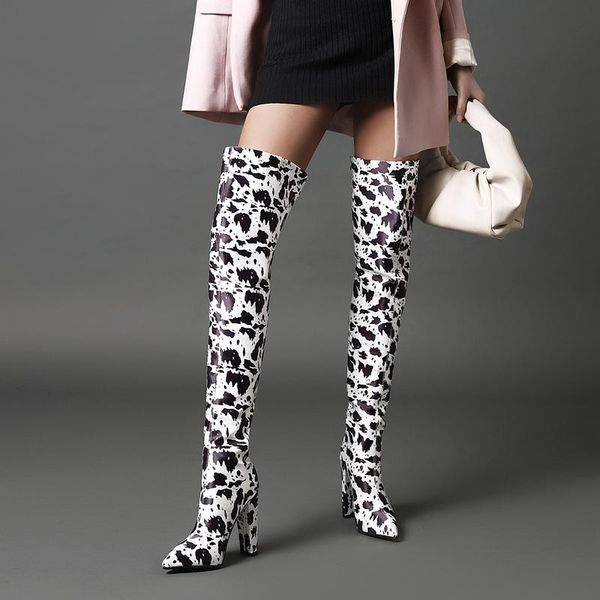 boots microfiber women over the knee fashion pointed toe ladies square heel back zipper zebra pattern womens shoes, Black
boots microfiber women over the knee fashion pointed toe ladies square heel back zipper zebra pattern womens shoes, Black