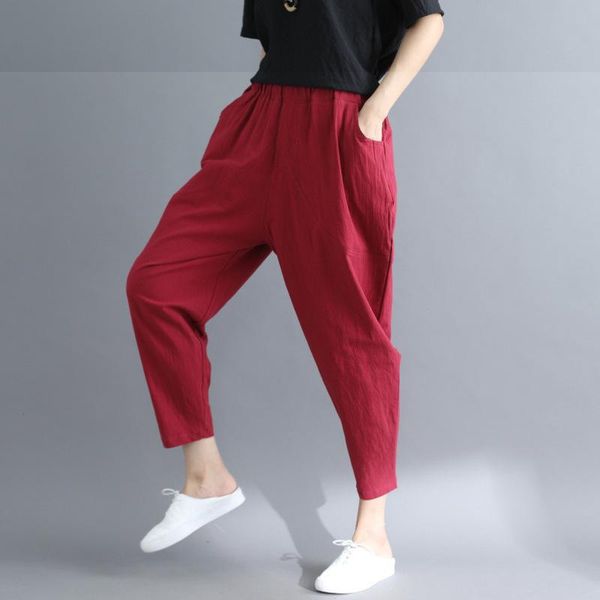 women's pants & capris wllwlp 2021 summer high waist casual ankle-length streetwear solid color loose all-match women harem a027, Black;white
women's pants & capris wllwlp 2021 summer high waist casual ankle-length streetwear solid color loose all-match women harem a027, Black;white