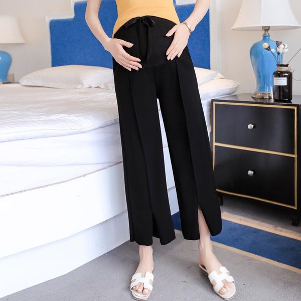 6820# summer thin wide leg splits maternity pants adjustable belly loose clothes for pregnant women 9/10 length pregnancy bottoms, White
6820# summer thin wide leg splits maternity pants adjustable belly loose clothes for pregnant women 9/10 length pregnancy bottoms, White
