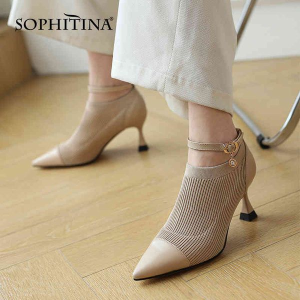 sophitina concise female pumps cow leather knitted stitching pointed shoes ankle buckle decoration women shoes ao199 210513, Black
sophitina concise female pumps cow leather knitted stitching pointed shoes ankle buckle decoration women shoes ao199 210513, Black