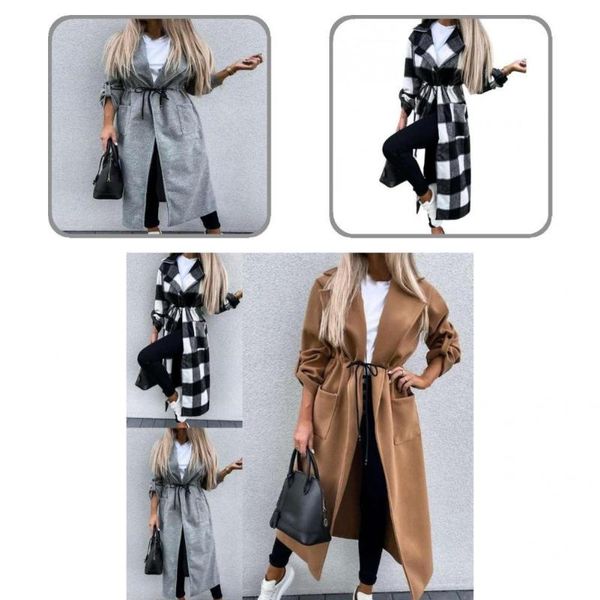 women's jackets overcoat calf length terrific oversized tight waist autumn long woolen jacket, Black;brown
women's jackets overcoat calf length terrific oversized tight waist autumn long woolen jacket, Black;brown