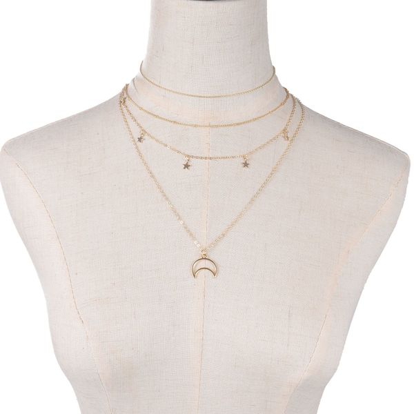 jewelry fashion five-pointed star tassel necklace crescent pendant necklace neck chain female, Silver
jewelry fashion five-pointed star tassel necklace crescent pendant necklace neck chain female, Silver