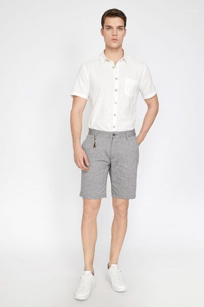 men's shorts koton male gray normal waist pocket detail shorts1, White;black