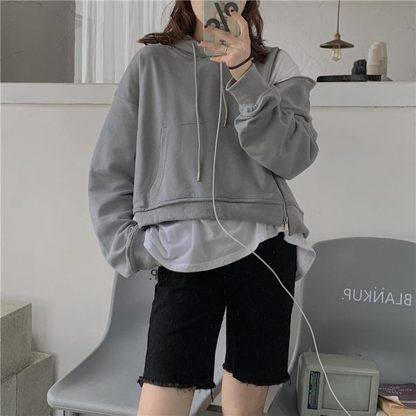 women's hoodies & sweatshirts hooded short women tide ins 2021 autumn off-shoulder zipper design cotton fabric for female, Black
women's hoodies & sweatshirts hooded short women tide ins 2021 autumn off-shoulder zipper design cotton fabric for female, Black