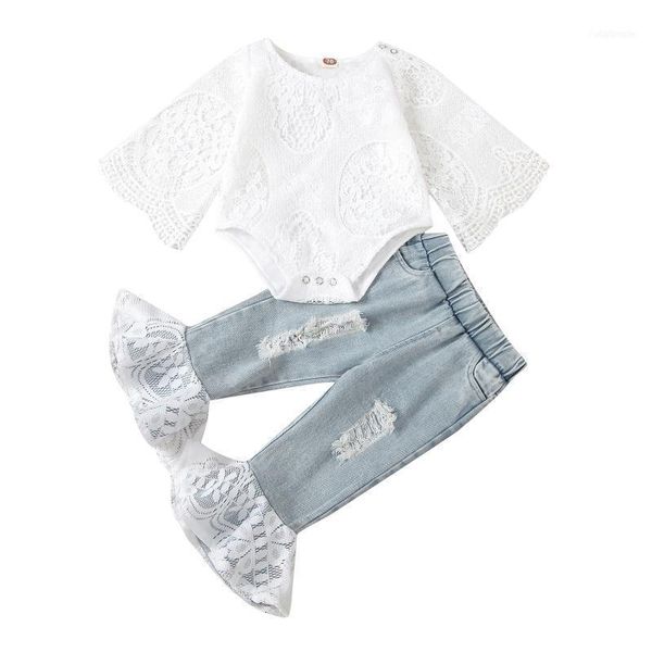 clothing sets born baby girls spring full sleeve solid bodysuits long patchwork lace denim pants toddler kids clothes 2pcs 6-24m1, White
clothing sets born baby girls spring full sleeve solid bodysuits long patchwork lace denim pants toddler kids clothes 2pcs 6-24m1, White