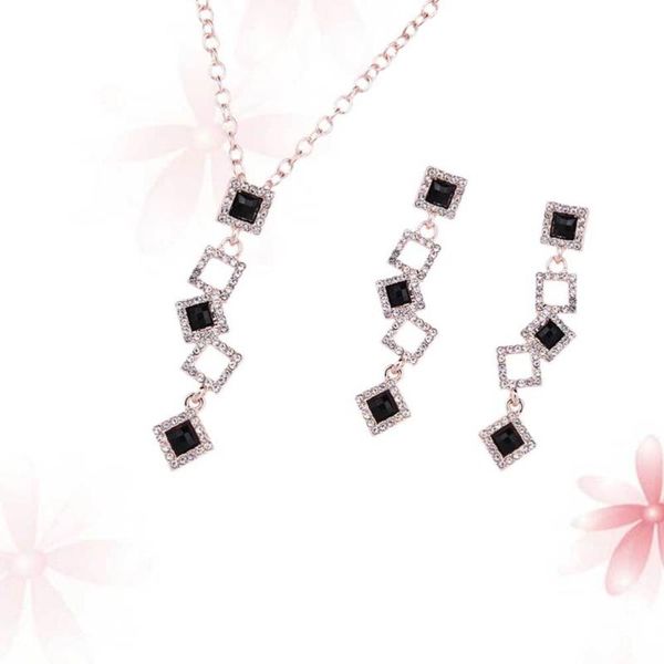 earrings & necklace 1 set of earring multi-layer neck pendant ear drop elegant jewelry black, Silver
earrings & necklace 1 set of earring multi-layer neck pendant ear drop elegant jewelry black, Silver