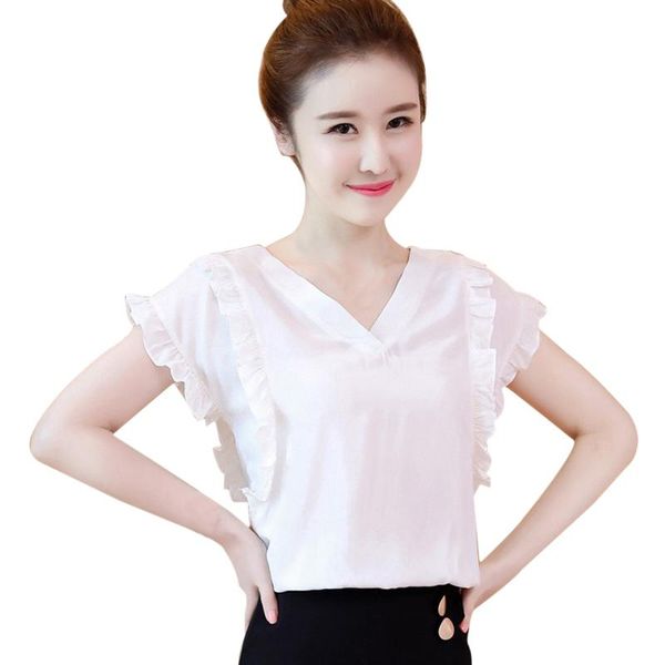 2021 fashion women blouses v-neck shirts chiffon casual vintage women's blouse, White
2021 fashion women blouses v-neck shirts chiffon casual vintage women's blouse, White
