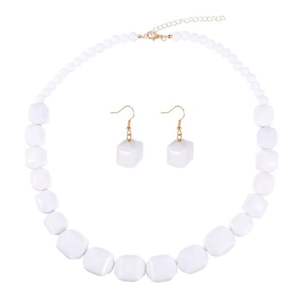 earrings & necklace 1 set european style exaggerated acrylic long bead and kit, Silver
earrings & necklace 1 set european style exaggerated acrylic long bead and kit, Silver