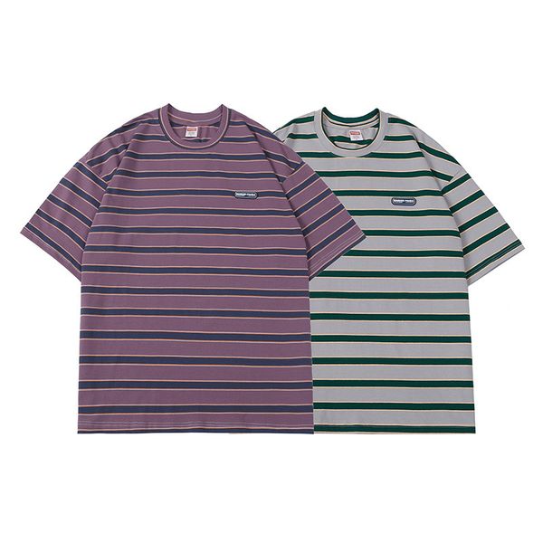 fashion t shirt impas men's trendy striped short sleeve summer relaxed casual versatile half, White;black
fashion t shirt impas men's trendy striped short sleeve summer relaxed casual versatile half, White;black