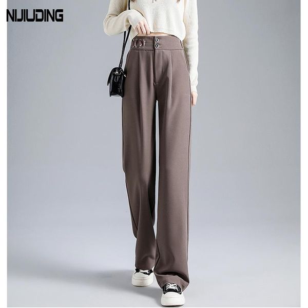 women's pants & capris 2021 autumn high waist double button women wide leg office lady loose extended long trousers whiter female strai, Black;white
women's pants & capris 2021 autumn high waist double button women wide leg office lady loose extended long trousers whiter female strai, Black;white