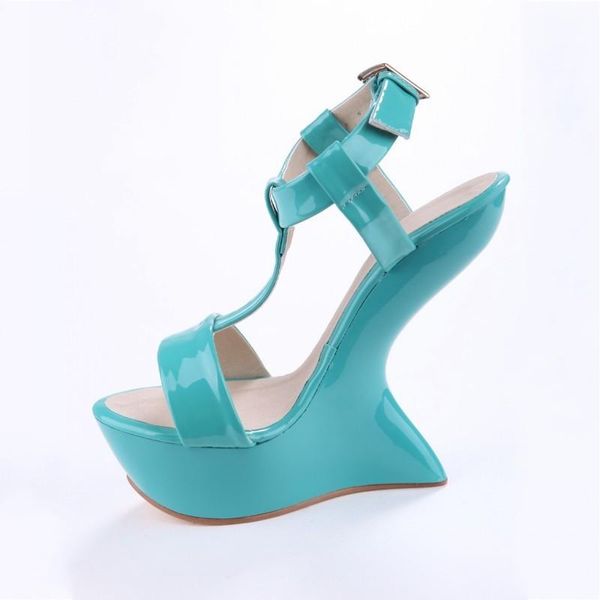 runway women super high heels sandals thick platform strange ladies show patent pu leather peep toe shoes, Black
runway women super high heels sandals thick platform strange ladies show patent pu leather peep toe shoes, Black
