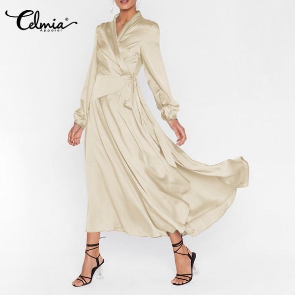 dresses celmia glossy satin party dress women long sleeve solid color elegant prom vestido 2021 spring fashion bandage wrap sundress 5xl, Black;gray
dresses celmia glossy satin party dress women long sleeve solid color elegant prom vestido 2021 spring fashion bandage wrap sundress 5xl, Black;gray