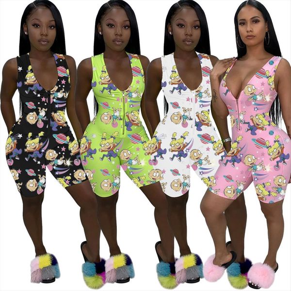 summer fashion casual printed women rompers v neck zipper up sleeveless playsuit romper, Black;white
summer fashion casual printed women rompers v neck zipper up sleeveless playsuit romper, Black;white