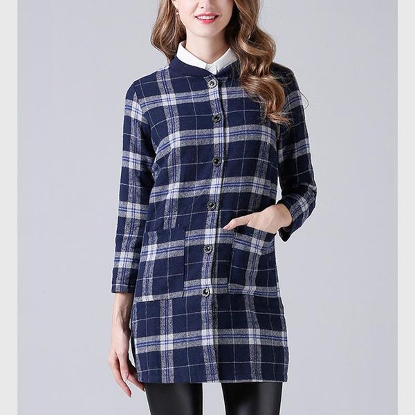 women's wool & blends plaid warm coat women fashion spring autumn long coats tartan slim harajuku korean outwear clothes plus size, Black
women's wool & blends plaid warm coat women fashion spring autumn long coats tartan slim harajuku korean outwear clothes plus size, Black