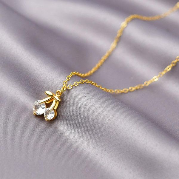 pendant necklaces xiaoboacc gold necklace for women korean fashion zircon cherry choker jewelry 2021, Silver
pendant necklaces xiaoboacc gold necklace for women korean fashion zircon cherry choker jewelry 2021, Silver