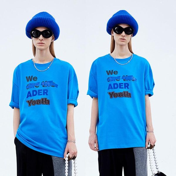 men's t-shirts blue we are the ader youth error fashion shirts men 1:1 vintage oversized adererror embroidery women t-shirt, White;black 
men's t-shirts blue we are the ader youth error fashion shirts men 1:1 vintage oversized adererror embroidery women t-shirt, White;black
