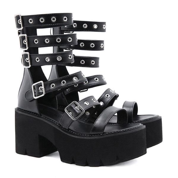 dress shoes summer gladiator sandals for women metal rivet punk streetwear wedge square heels platform ankle buckle strap high quality, Black
dress shoes summer gladiator sandals for women metal rivet punk streetwear wedge square heels platform ankle buckle strap high quality, Black