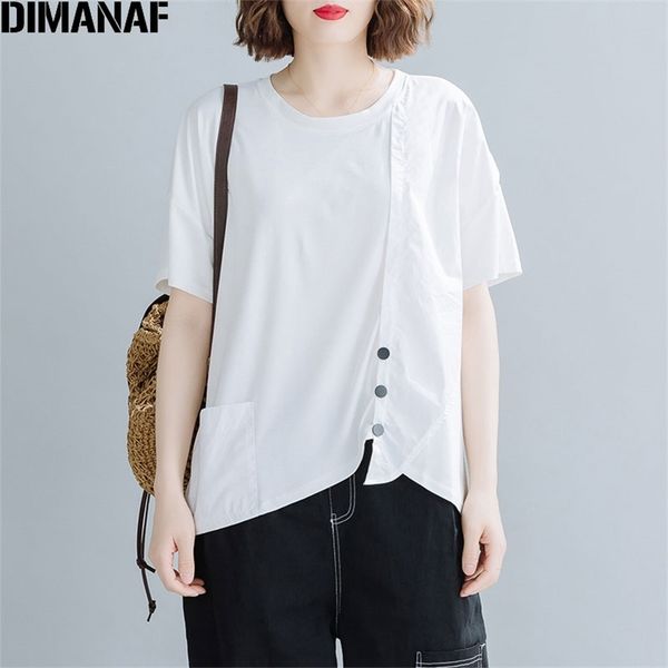 women solid t-shirt female patchwork casual short sleeve buttons fake two-piece black o-neck show thin loose 210531, White
women solid t-shirt female patchwork casual short sleeve buttons fake two-piece black o-neck show thin loose 210531, White